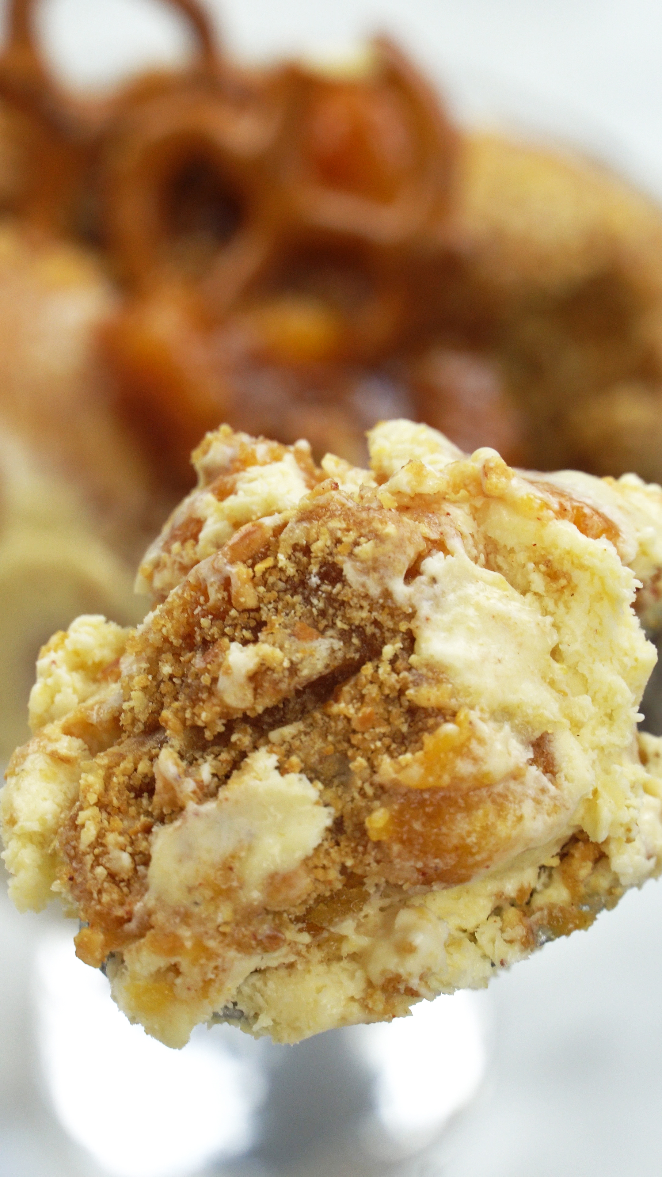 Peach and Pretzel Streusel Ice Cream